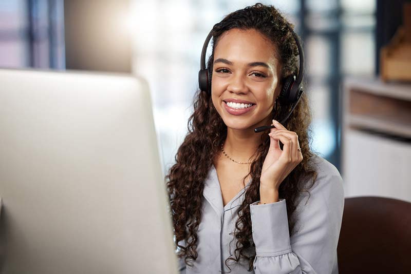 customer-service-rep Customer Service Rep on a call
